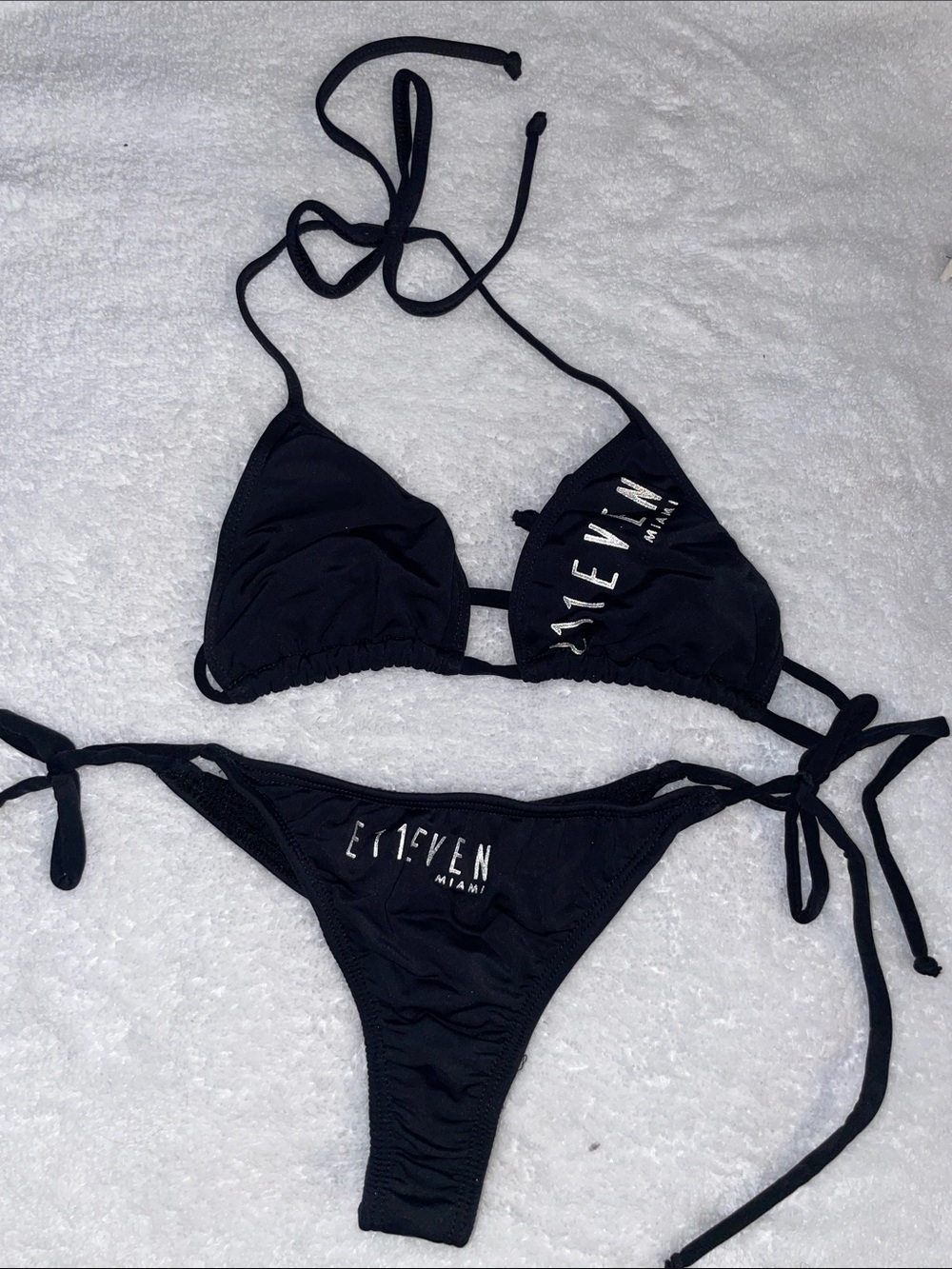 Black Tie-Side Triangle Bikini